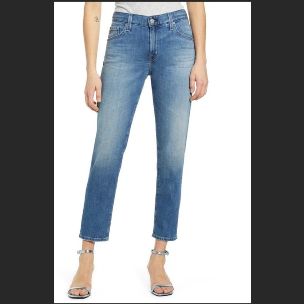 NEW $245 AG Jeans Ex-Boyfriend Slouchy Slim Straight Divine Indigo 24 DAS1575